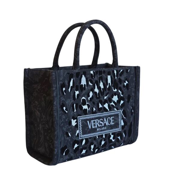 Limited Edition Barocco Athens Leopard Print with Silver Spots Tote /Crossbody - Picture 4 of 10